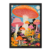 Mushroom Wall Art Print, Psychedelic Decor, Fungi Art, Colorful Mushroom Illustration, Nature Inspired Wall Decor, Groovy Home Decor - Tawshia